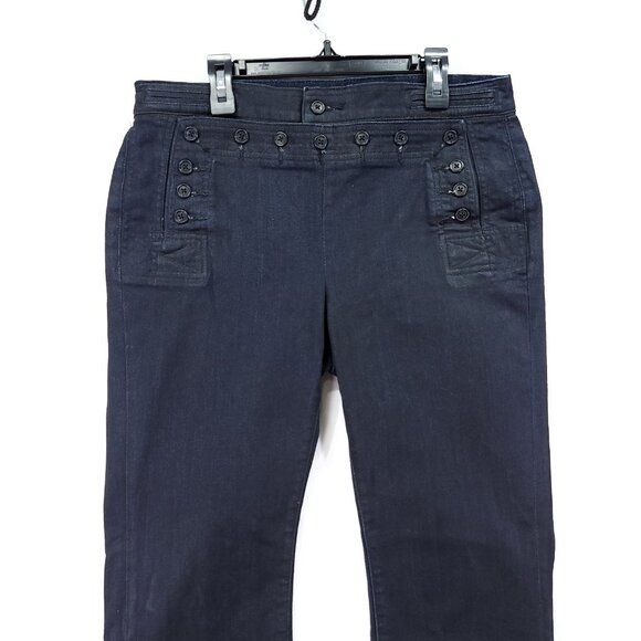 Ralph Lauren Wax Coated Jeans Women's Size 8 Flare-Leg Dark Wash - Picture 2 of 13